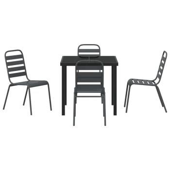 Garten Essgruppe 5 pcs Anthrazit Pulverbeschichteter Stahl