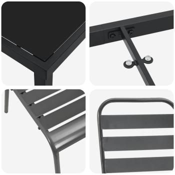 Garten Essgruppe 5 pcs Anthrazit Pulverbeschichteter Stahl