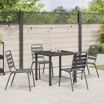 Garten Essgruppe 5 pcs Dunkelgrau Stahl