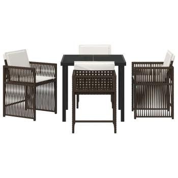 Garten Essgruppe 5 pcs Braun Poly-Rattan