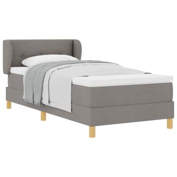 Boxspringbett mit Matratze Creme 90x200 cm Stoff Taupe