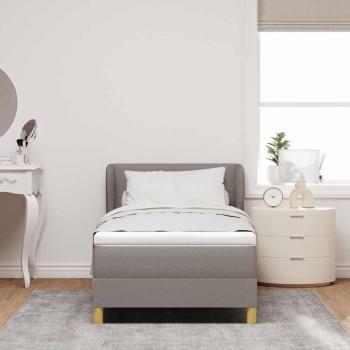 Boxspringbett mit Matratze Creme 90x200 cm Stoff Taupe