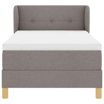 Boxspringbett mit Matratze Creme 90x200 cm Stoff Taupe
