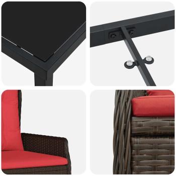 Garten Essgruppe 3 pcs Braun Poly Rattan