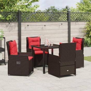 Garten Essgruppe 5 pcs Braun Poly Rattan