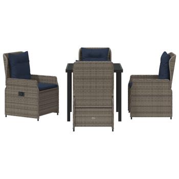 Garten Essgruppe 5 pcs Grau Poly Rattan