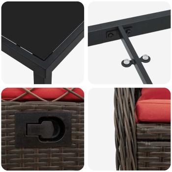Garten Essgruppe 3 pcs Braun Poly-Rattan