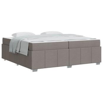 Bettgestell mit Matratze Taupe 200 x 200 cm Stoff