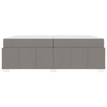 Bettgestell mit Matratze Taupe 200 x 200 cm Stoff