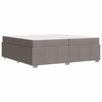 Bettgestell mit Matratze Taupe 200 x 200 cm Stoff