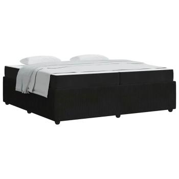 Bettgestell mit Matratze mit Matratze Schwarz 200 x 200 cm Samt