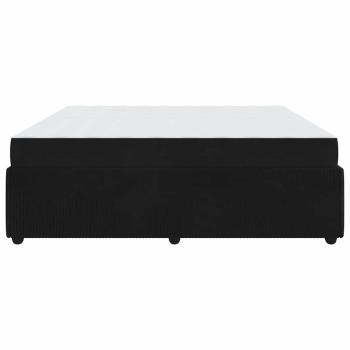 Bettgestell mit Matratze mit Matratze Schwarz 200 x 200 cm Samt