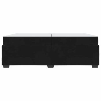 Bettgestell mit Matratze Schwarz 200 x 200 cm Samt