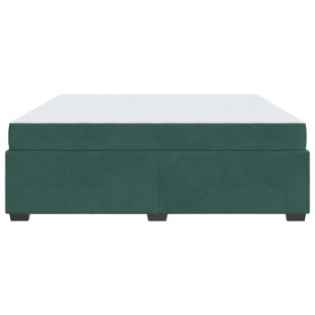 Bettgestell mit Matratze Dunkelgrün 200 x 200 cm Samt