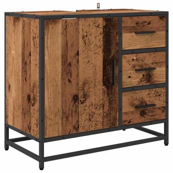 Badezimmermöbel Set mit Regal 3 pcs Altholz 35 x 37,5 x 100 cm