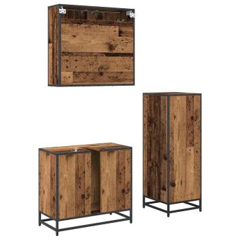 Badezimmermöbel Set mit Regal 3 pcs Altholz 35 x 37,5 x 100 cm
