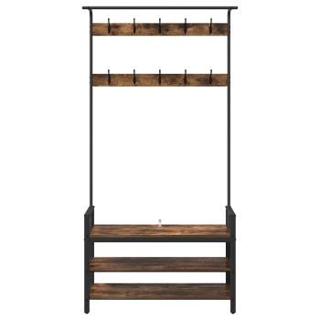 Kleiderständer Räuchereiche 95 x 34 x 184 cm Holzwerkstoff