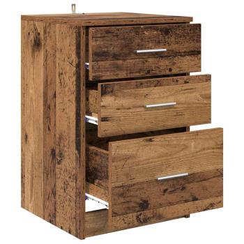 Nachttisch mit Schubladen Altholz 40 x 40 x 63 cm Holzwerkstoff
