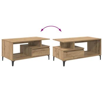 Couchtisch Eiche handwerklich 90 x 49 x 45 cm Holzwerkstoff