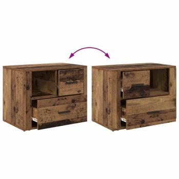 Nachttisch mit Schubladen Altholz 60 x 36 x 45 cm Holzwerkstoff