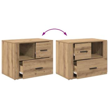 Nachttisch Eiche handwerklich 60 x 36 x 45 cm Holzwerkstoff
