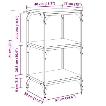 Bücherregal Eiche handwerklich 40 x 33 x 71 cm Holzwerkstoff