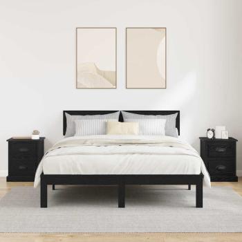 Nachttisch 2 pcs Schwarze Eiche 39 x 39 x 47.5 cm Holzwerkstoff