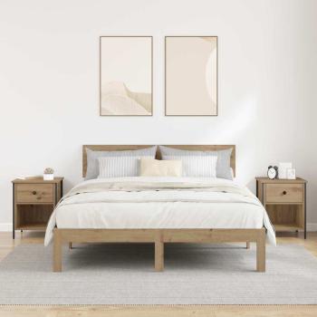 Nachttisch 2 pcs Eiche handwerklich 40 x 42 x 50 cm