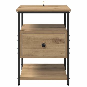 Nachttisch 2 pcs Eiche handwerklich 40 x 42 x 56 cm