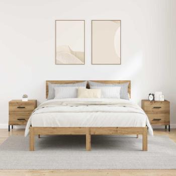 Nachttisch 2 pcs Eiche handwerklich 40 x 35 x 47,5 cm