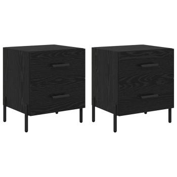 Nachttisch 2 pcs Schwarze Eiche 40 x 35 x 47,5 cm Holzwerkstoff