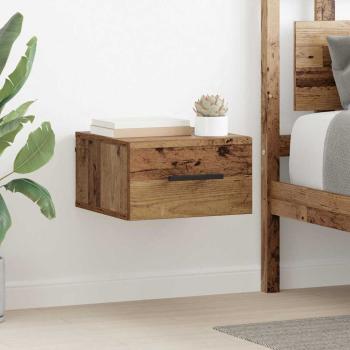 ARDEBO.de - Nachttisch Wandmontiert Altholz 35 x 35 x 20 cm Holzwerkstoff