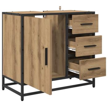 Badezimmer Waschbecken Schrank mit Regal Eiche handwerklich