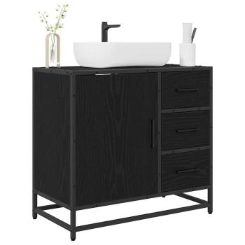 Badezimmer Waschbecken Schrank Schwarze Eiche 65 x 33 x 60 cm