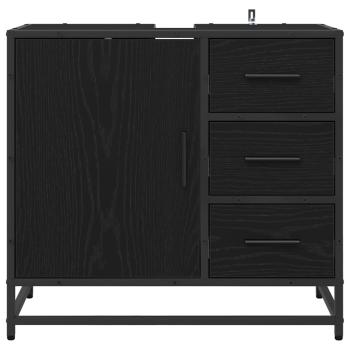 Badezimmer Waschbecken Schrank Schwarze Eiche 65 x 33 x 60 cm