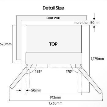 Samsung RS80F67KCTEF Stand Side-by-Side Kombination, 91,2 cm breit, 634 L, NoFrost+, Wassertank, WiFi, Eis- und Wasserspender, Edelstahloptik