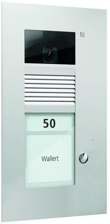 ARDEBO.de TCS AVU14010-0010 Video color 90° Außenstation, 1 Taste, UP, silber