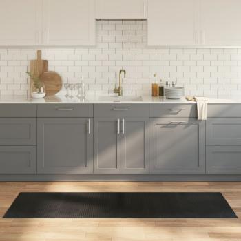 ARDEBO.de - Teppich Rechteckig Schwarz 60x200 cm Bambus