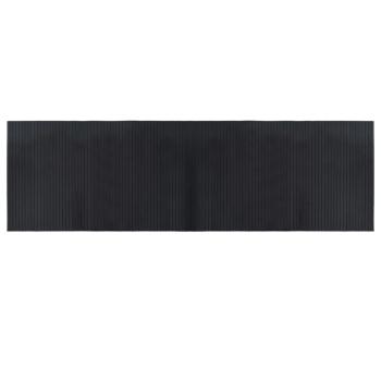 Teppich Rechteckig Schwarz 60x200 cm Bambus