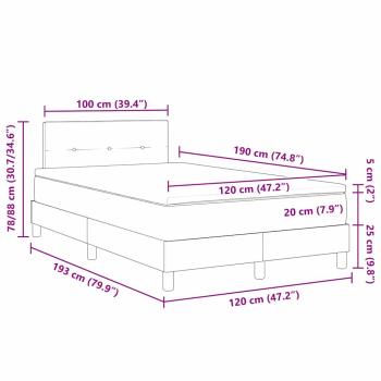 Boxspringbett mit Matratze Schwarz 120 x 190 cm Stoff
