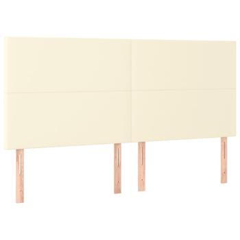 Boxspringbett mit Matratze Creme 200x200 cm Kunstleder