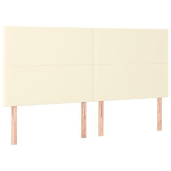 Boxspringbett mit Matratze Creme 200x200 cm Kunstleder