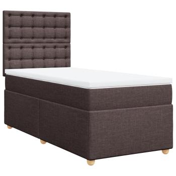 ARDEBO.de - Boxspringbett mit Matratze Dunkelbraun 90x190 cm Stoff