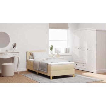 Boxspringbett mit Matratze mit Matratze Creme 90 x 190 cm Stoff