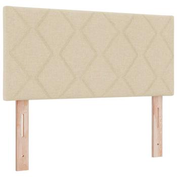 Boxspringbett mit Matratze mit Matratze Creme 90 x 190 cm Stoff