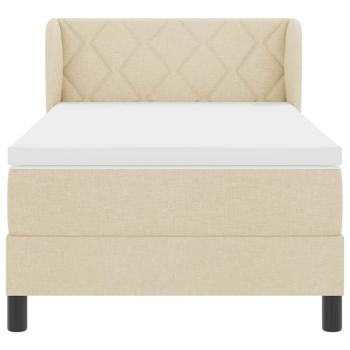 Boxspringbett mit Matratze mit Matratze Creme 90 x 190 cm Stoff