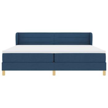 Boxspringbett mit Matratze Creme 90x200 cm Stoff Blau