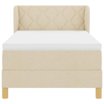 Boxspringbett mit Matratze Creme 90x200 cm Stoff Creme