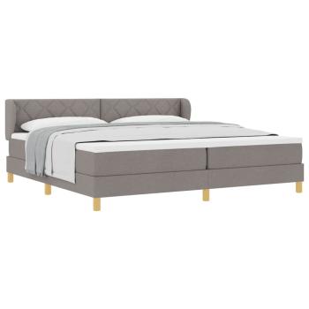 Boxspringbett mit Matratze Creme 90x200 cm Stoff Taupe