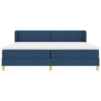 Boxspringbett mit Matratze Creme 90x200 cm Stoff Blau